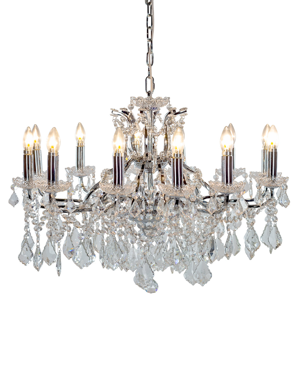 12 Branch Chrome Shallow Chandelier