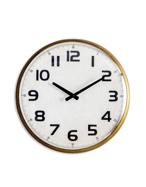 Vintage Station Wall Clock with Convex Glass