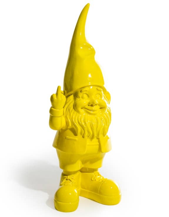 Medium Bright Yellow &quot;Naughty Gnome&quot; Figure