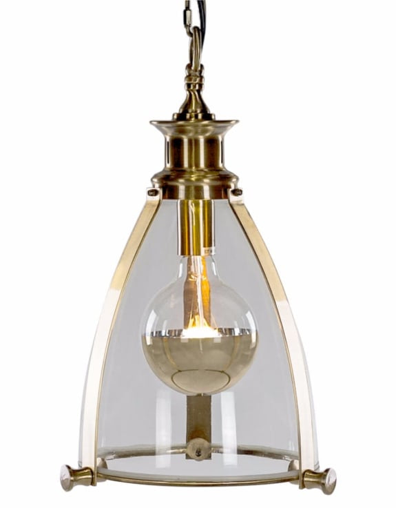 Brass &amp; Glass Lantern Ceiling Light