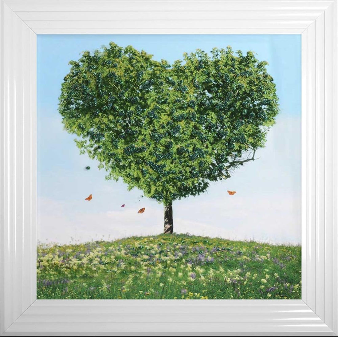 Green Tree Of Love Framed Wall Art