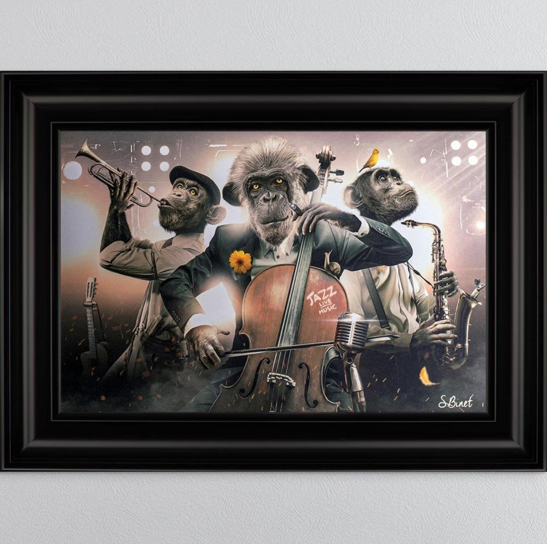 Monkey Jazz Trio Framed Wall Art