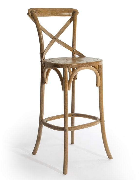 Natural Elm Cross Back Bistro Bar Stool