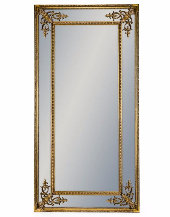 Tall Gold French Mirror Without Crest