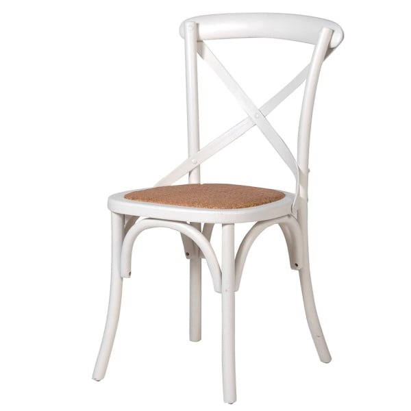 White French Cross Back Bistro Chair