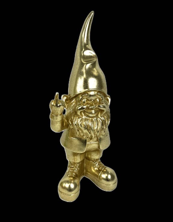 Medium Gold &quot;Naughty Gnome&quot; Figure